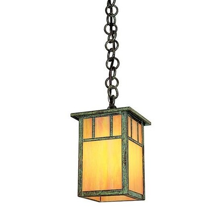 Arroyo Craftsman 4" Huntington One Light Pendant Without Overlay (Empty), Pewter, White Opalescent Glass HH-4LEWO-P